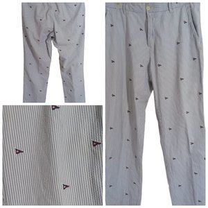 Ralph Lauren Seersucker Embroidered Pants Size 34/30